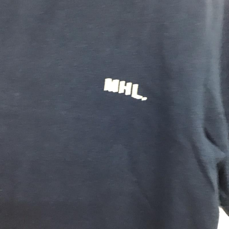 エムエイチエル MHL. Tシャツ 半袖 半袖カットソー プリントTシャツ クルーネックカットソー L ロゴ、文字 紺 / ネイビー / navy メンズ USED 古着 中古 10157727