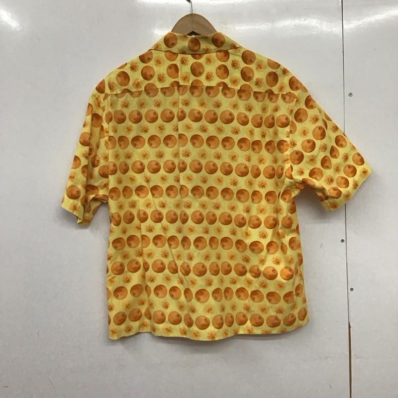 ヒューゴボス HUGO BOSS シャツ、ブラウス 半袖 半袖シャツ プリントシャツ ポケットシャツ L プリント 黄 / イエロー / yellow X 橙 / オレンジ / orange メンズ USED 古着 中古 10157729
