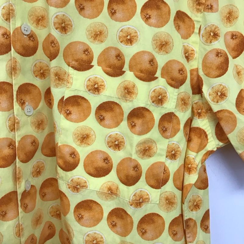 ヒューゴボス HUGO BOSS シャツ、ブラウス 半袖 半袖シャツ プリントシャツ ポケットシャツ L プリント 黄 / イエロー / yellow X 橙 / オレンジ / orange メンズ USED 古着 中古 10157729