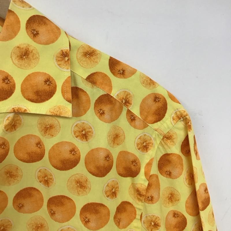ヒューゴボス HUGO BOSS シャツ、ブラウス 半袖 半袖シャツ プリントシャツ ポケットシャツ L プリント 黄 / イエロー / yellow X 橙 / オレンジ / orange メンズ USED 古着 中古 10157729