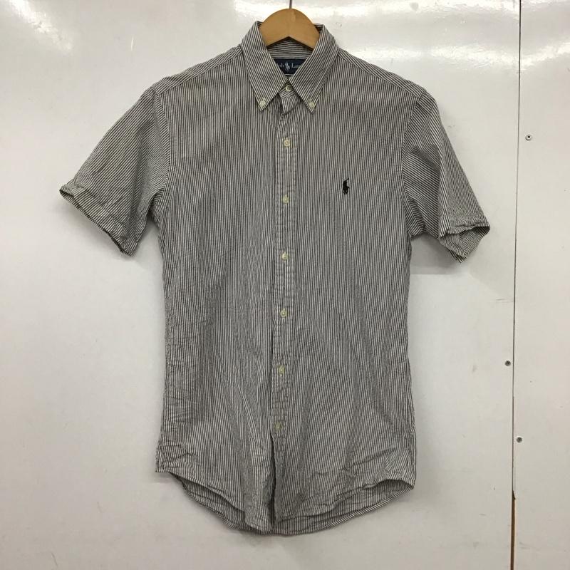 ラルフローレン RALPHLAUREN シャツ、ブラウス 半袖 半袖シャツ ストライプシャツ ボタンダウンシャツ XS ストライプ 白 / ホワイト / white X 灰 / グレー / gray メンズ USED 古着 中古 10157732