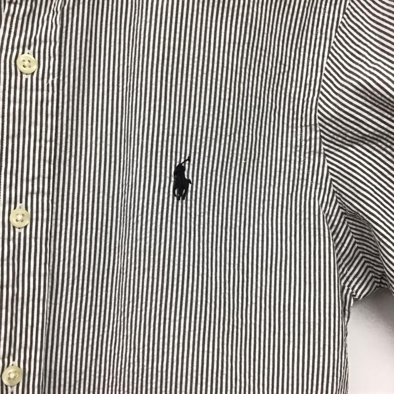 ラルフローレン RALPHLAUREN シャツ、ブラウス 半袖 半袖シャツ ストライプシャツ ボタンダウンシャツ XS ストライプ 白 / ホワイト / white X 灰 / グレー / gray メンズ USED 古着 中古 10157732