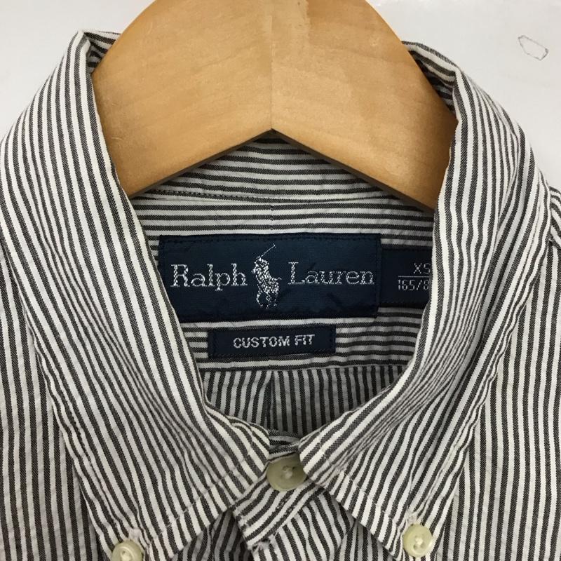 ラルフローレン RALPHLAUREN シャツ、ブラウス 半袖 半袖シャツ ストライプシャツ ボタンダウンシャツ XS ストライプ 白 / ホワイト / white X 灰 / グレー / gray メンズ USED 古着 中古 10157732