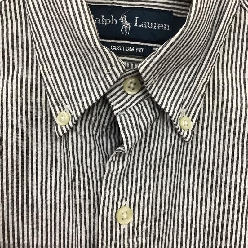 ラルフローレン RALPHLAUREN シャツ、ブラウス 半袖 半袖シャツ ストライプシャツ ボタンダウンシャツ XS ストライプ 白 / ホワイト / white X 灰 / グレー / gray メンズ USED 古着 中古 10157732
