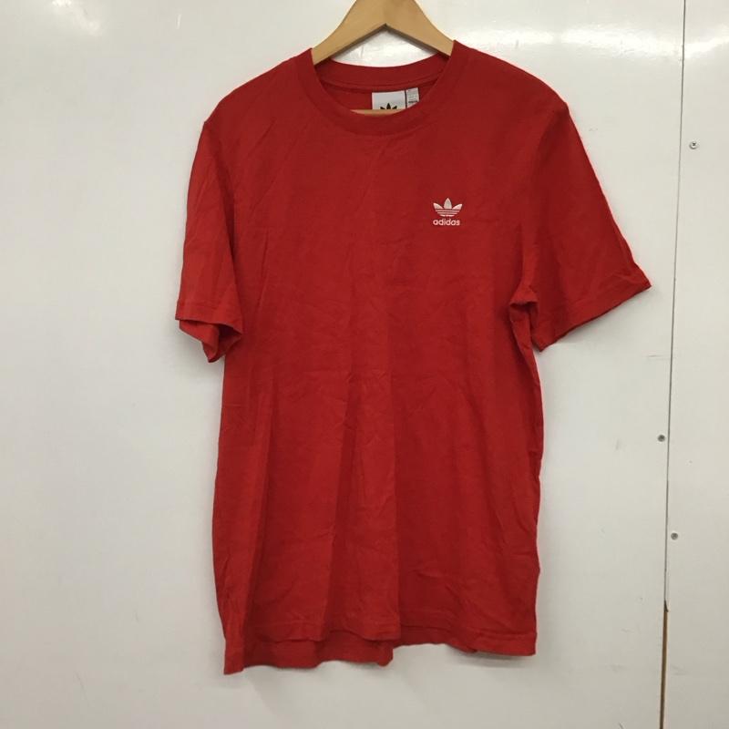 アディダス adidas Tシャツ 半袖 半袖カットソー プリントTシャツ クルーネックカットソー L ロゴ、文字 赤 / レッド / red メンズ USED 古着 中古 10157735
