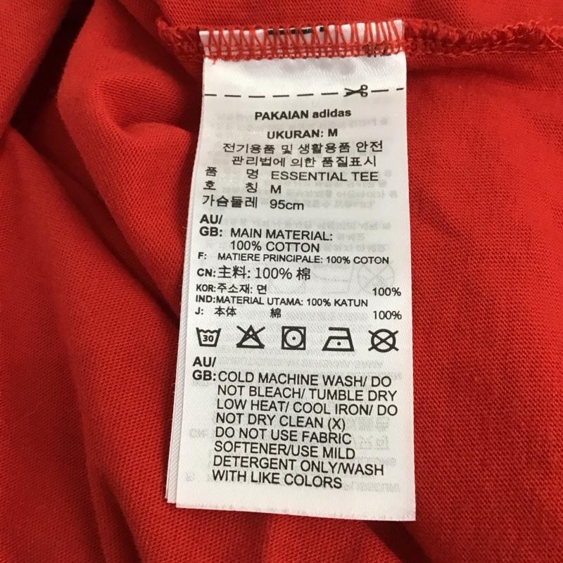 アディダス adidas Tシャツ 半袖 半袖カットソー プリントTシャツ クルーネックカットソー L ロゴ、文字 赤 / レッド / red メンズ USED 古着 中古 10157735