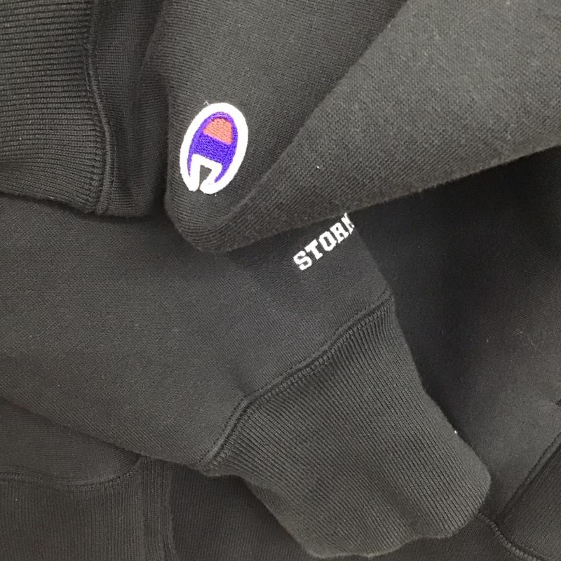 チャンピオン Champion パーカー 長袖 ジップアップ長袖パーカー スウェットパーカー M ロゴ、文字 黒 / ブラック / black メンズ USED 古着 中古 10157736