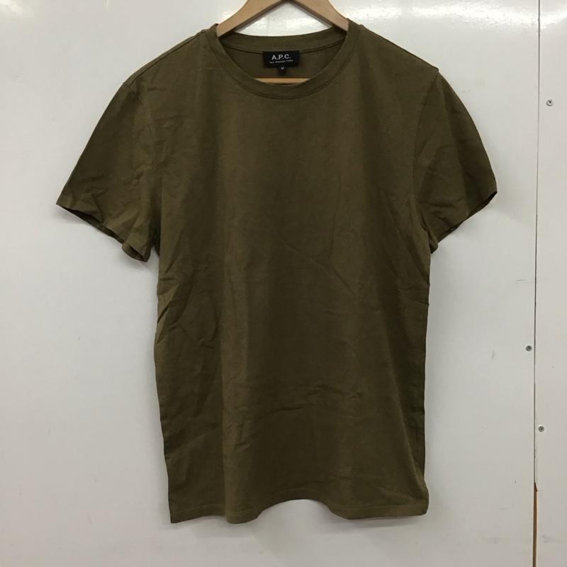 アーペーセー A.P.C. Tシャツ 半袖 半袖カットソー プリントTシャツ クルーネックカットソー M 無地 カーキ / カーキ / khaki メンズ USED 古着 中古 10157737