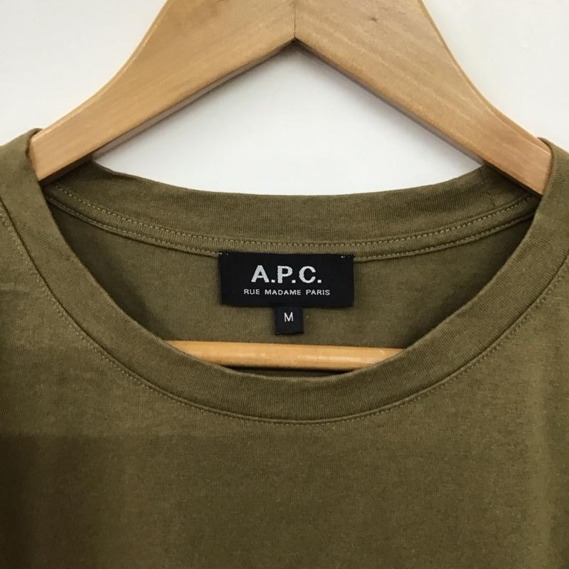 アーペーセー A.P.C. Tシャツ 半袖 半袖カットソー プリントTシャツ クルーネックカットソー M 無地 カーキ / カーキ / khaki メンズ USED 古着 中古 10157737