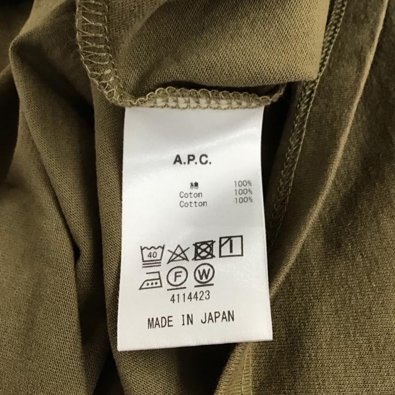 アーペーセー A.P.C. Tシャツ 半袖 半袖カットソー プリントTシャツ クルーネックカットソー M 無地 カーキ / カーキ / khaki メンズ USED 古着 中古 10157737