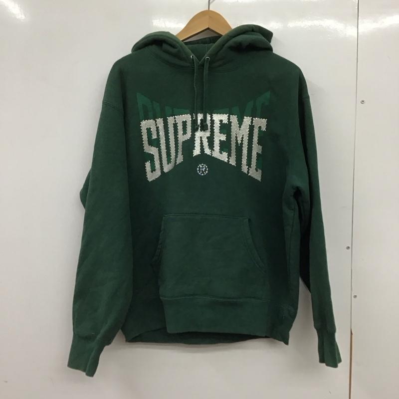 シュプリーム Supreme パーカー 長袖 長袖パーカー プルオーバーパーカー スウェット S ロゴ、文字 緑 / グリーン / green メンズ USED 古着 中古 10157740