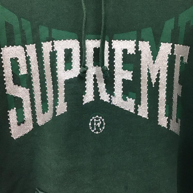 シュプリーム Supreme パーカー 長袖 長袖パーカー プルオーバーパーカー スウェット S ロゴ、文字 緑 / グリーン / green メンズ USED 古着 中古 10157740