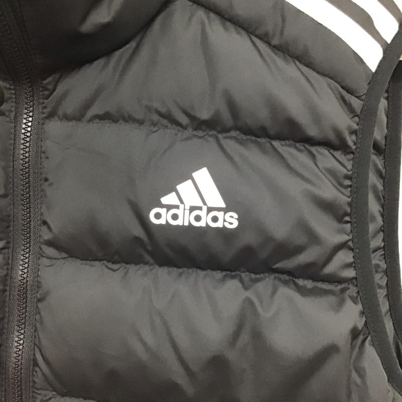 アディダス adidas ベスト ベスト ジップアップベスト ダウンジャケット M ロゴ、文字 黒 / ブラック / black メンズ USED 古着 中古 10157741
