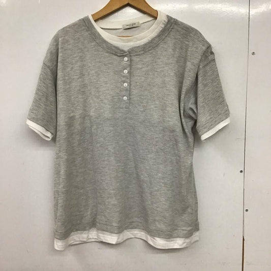 フリークスストア FREAK S STORE カットソー 半袖 半袖カットソー 無地Tシャツ ヘンリーネックカットソー FREE 無地 灰 / グレー / gray メンズ USED 古着 中古 10157746