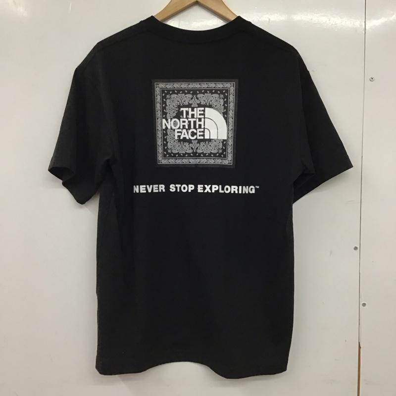 ザノースフェイス THE NORTH FACE Tシャツ 半袖 nt32108 バンダナスクエアロゴ プリントTシャツ L ロゴ、文字 黒 / ブラック / black メンズ USED 古着 中古 10157747