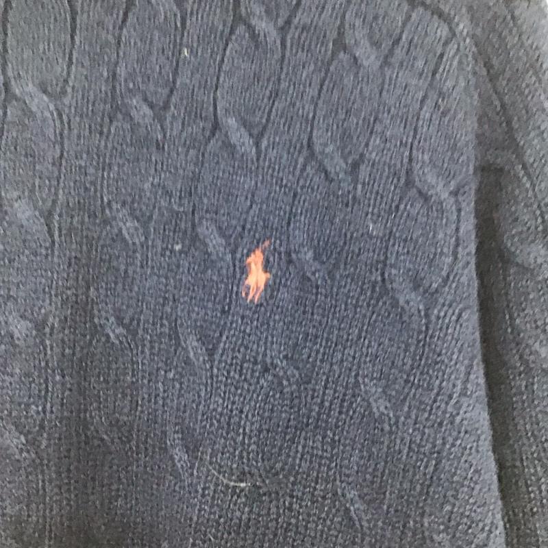 ポロバイラルフローレン Polo by RALPH LAUREN ニット、セーター 長袖 長袖ニットカットソー クルーネック セーター L ロゴ、文字 紺 / ネイビー / navy メンズ USED 古着 中古 10157748