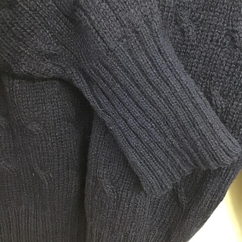 ポロバイラルフローレン Polo by RALPH LAUREN ニット、セーター 長袖 長袖ニットカットソー クルーネック セーター L ロゴ、文字 紺 / ネイビー / navy メンズ USED 古着 中古 10157748