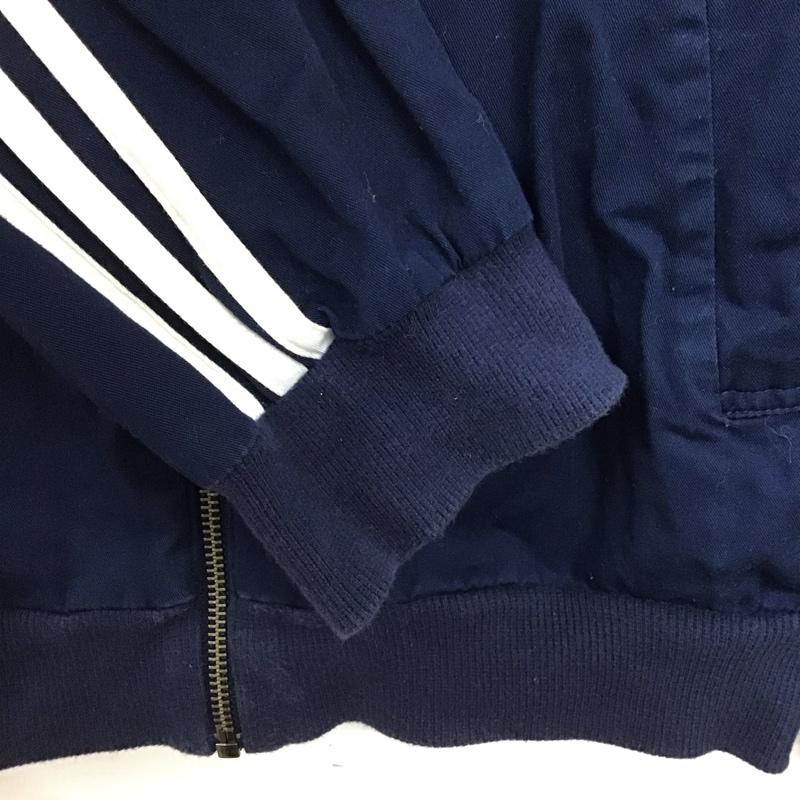 アディダス adidas ジャケット、上着 ジャンパー、ブルゾン ジップアップジャケット ジャージ アウター M ロゴ、文字 紺 / ネイビー / navy メンズ USED 古着 中古 10157753