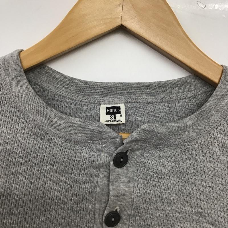 ヘインズ HANES カットソー 長袖 長袖カットソー ヘンリーネックカットソー S 無地 灰 / グレー / gray メンズ USED 古着 中古 10157754