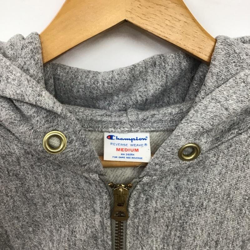 チャンピオン Champion パーカー 長袖 ジップアップパーカー 長袖パーカー カジュアルジャケット M 無地 灰 / グレー / gray メンズ USED 古着 中古 10157758