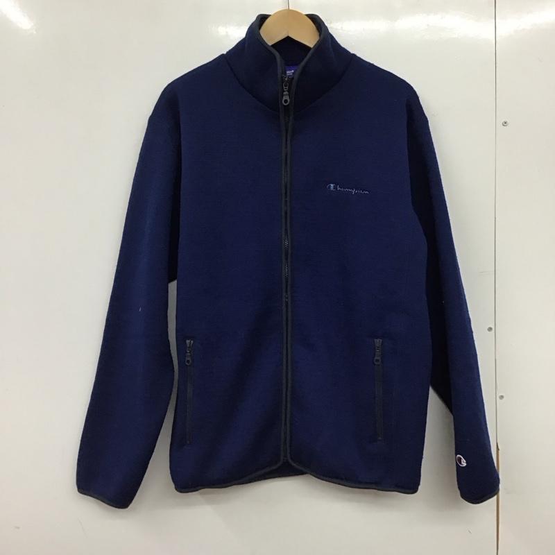 チャンピオン Champion ジャケット、上着 ジャンパー、ブルゾン ジップアップジャケット スタンドカラー アウター L ロゴ、文字 青 / ブルー / blue メンズ USED 古着 中古 10157766