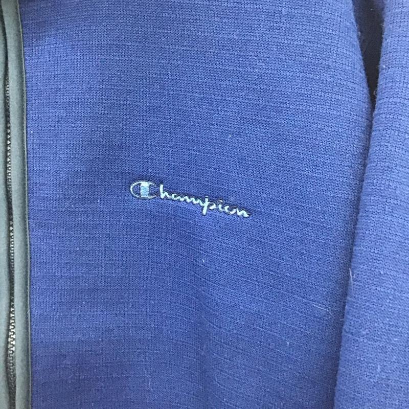 チャンピオン Champion ジャケット、上着 ジャンパー、ブルゾン ジップアップジャケット スタンドカラー アウター L ロゴ、文字 青 / ブルー / blue メンズ USED 古着 中古 10157766