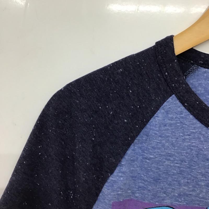 古着 USED Tシャツ 半袖 半袖カットソー プリントTシャツ クルーネックカットソー S プリント 紺 / ネイビー / navy X 水色 / ライトブルー / メンズ USED 古着 中古 10157767