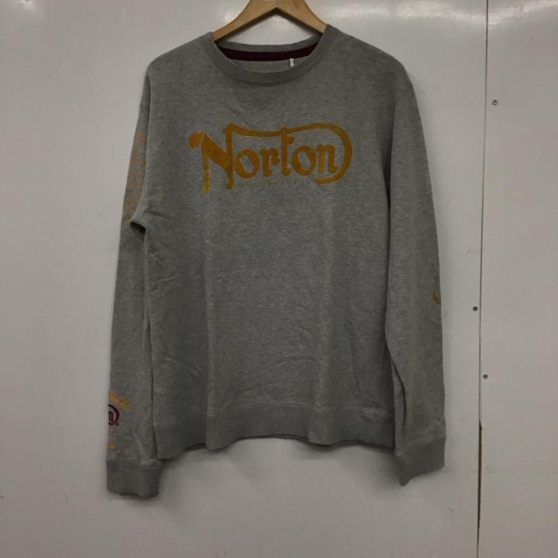ノートン Norton トレーナー 長袖 長袖トレーナー スウェット クルーネック プルオーバー XL ロゴ、文字 灰 / グレー / gray メンズ USED 古着 中古 10157768
