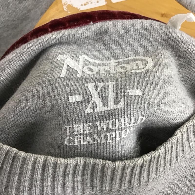 ノートン Norton トレーナー 長袖 長袖トレーナー スウェット クルーネック プルオーバー XL ロゴ、文字 灰 / グレー / gray メンズ USED 古着 中古 10157768