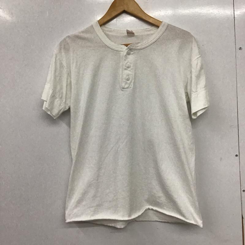 ヘルスニット Healthknit カットソー 半袖 半袖カットソー ヘンリーネック L 無地 白 / ホワイト / white メンズ USED 古着 中古 10157776