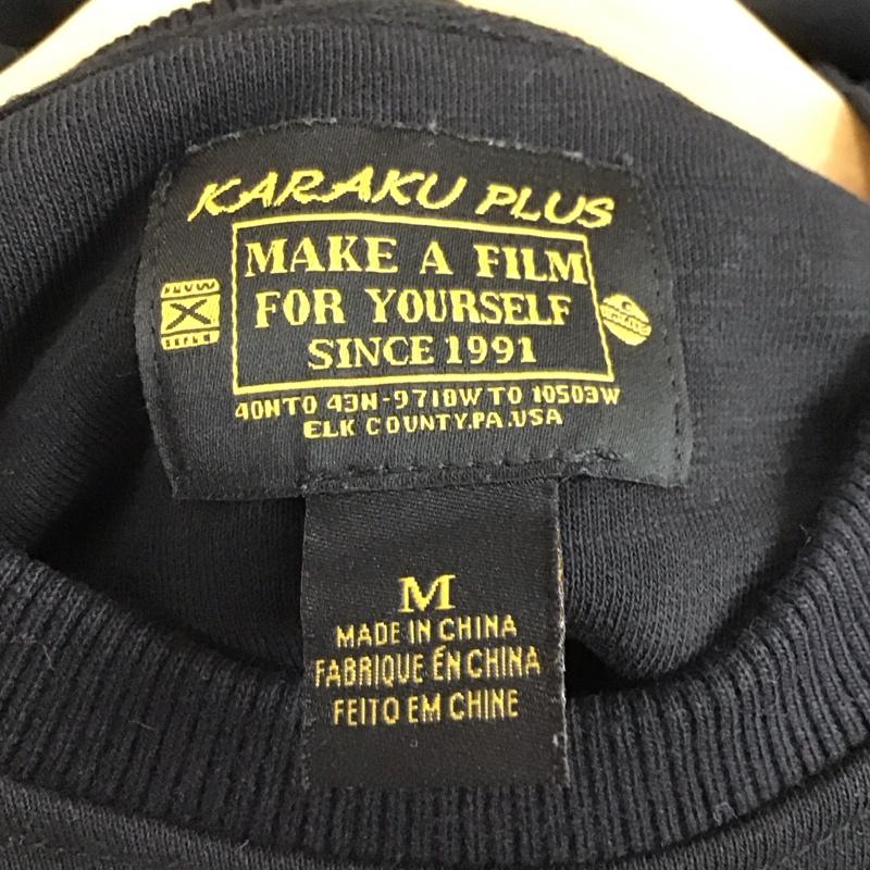 カラク プラス KARAKU PLUS トレーナー 長袖 長袖トレーナー スウェット クルーネック プルオーバー M ロゴ、文字 黒 / ブラック / black メンズ USED 古着 中古 10157777