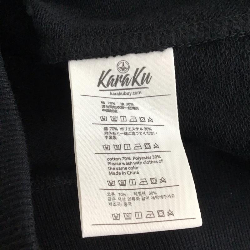 カラク プラス KARAKU PLUS トレーナー 長袖 長袖トレーナー スウェット クルーネック プルオーバー M ロゴ、文字 黒 / ブラック / black メンズ USED 古着 中古 10157777