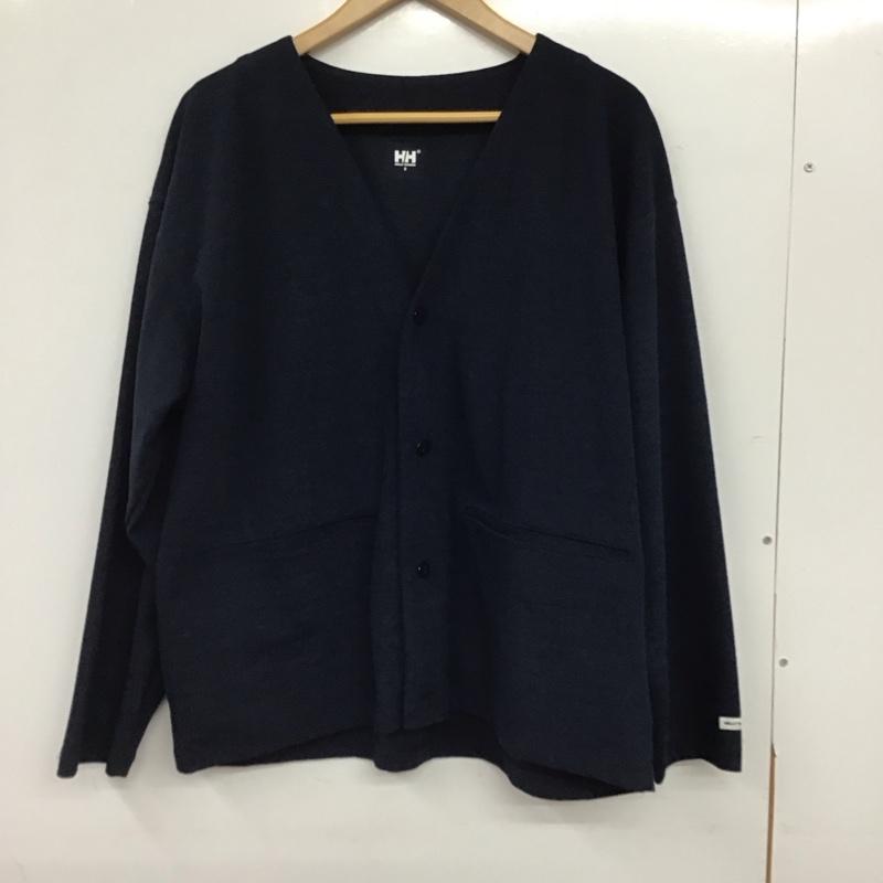 ヘリーハンセン HELLY HANSEN カーディガン 長袖 長袖カーディガン 前ボタン S 無地 紺 / ネイビー / navy メンズ USED 古着 中古 10157782