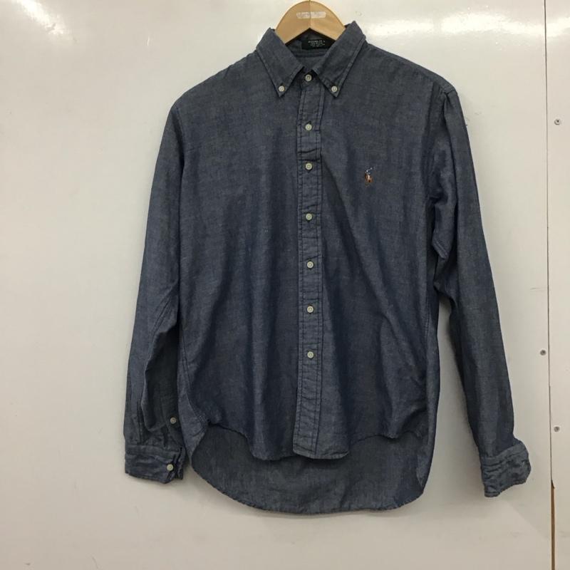 ポロバイラルフローレン Polo by RALPH LAUREN シャツ、ブラウス 長袖 長袖シャツ 無地シャツ カラーシャツ ボタンダウンシャツ ロゴ、文字 インディゴ / インディゴ / Indigo メンズ USED 古着 中古 10157783