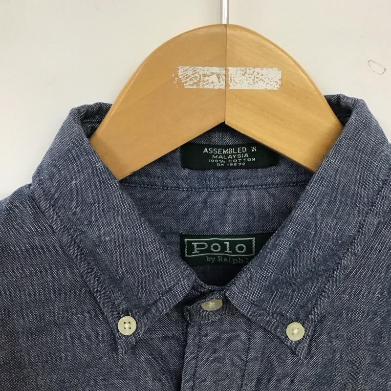 ポロバイラルフローレン Polo by RALPH LAUREN シャツ、ブラウス 長袖 長袖シャツ 無地シャツ カラーシャツ ボタンダウンシャツ ロゴ、文字 インディゴ / インディゴ / Indigo メンズ USED 古着 中古 10157783