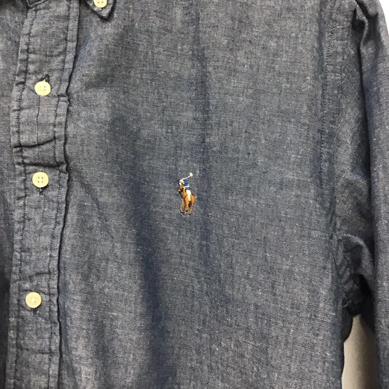 ポロバイラルフローレン Polo by RALPH LAUREN シャツ、ブラウス 長袖 長袖シャツ 無地シャツ カラーシャツ ボタンダウンシャツ ロゴ、文字 インディゴ / インディゴ / Indigo メンズ USED 古着 中古 10157783