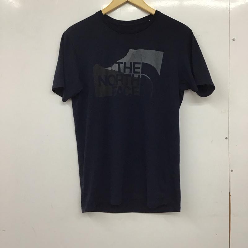 ザノースフェイス THE NORTH FACE Tシャツ 半袖 半袖カットソー プリントTシャツ クルーネックカットソー L ロゴ、文字 紺 / ネイビー / navy メンズ USED 古着 中古 10157789