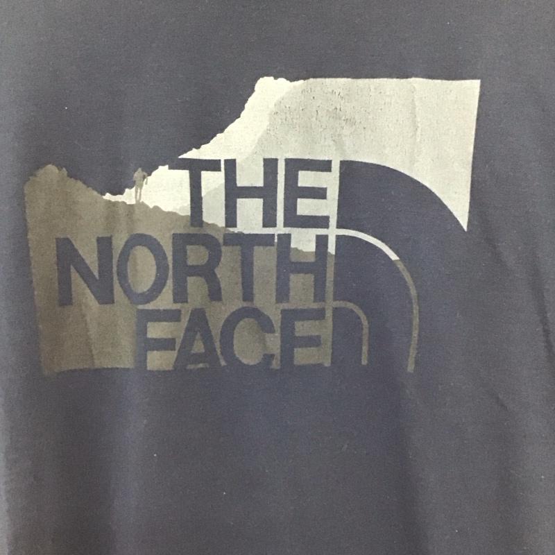 ザノースフェイス THE NORTH FACE Tシャツ 半袖 半袖カットソー プリントTシャツ クルーネックカットソー L ロゴ、文字 紺 / ネイビー / navy メンズ USED 古着 中古 10157789