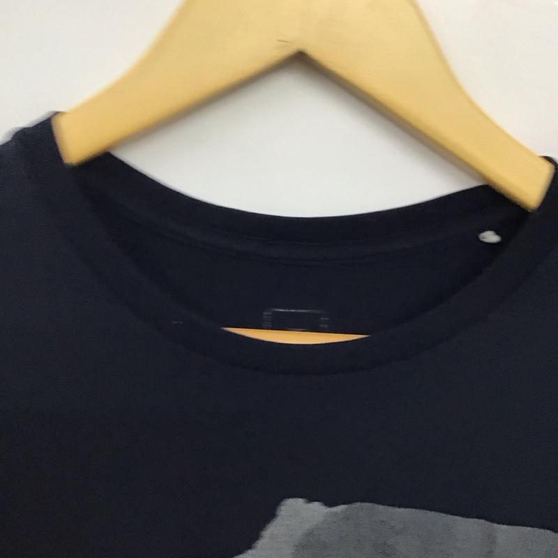 ザノースフェイス THE NORTH FACE Tシャツ 半袖 半袖カットソー プリントTシャツ クルーネックカットソー L ロゴ、文字 紺 / ネイビー / navy メンズ USED 古着 中古 10157789