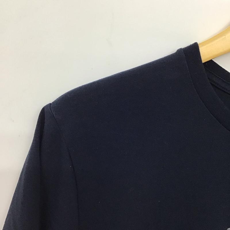 ザノースフェイス THE NORTH FACE Tシャツ 半袖 半袖カットソー プリントTシャツ クルーネックカットソー L ロゴ、文字 紺 / ネイビー / navy メンズ USED 古着 中古 10157789