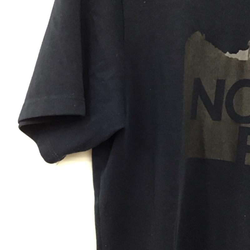 ザノースフェイス THE NORTH FACE Tシャツ 半袖 半袖カットソー プリントTシャツ クルーネックカットソー L ロゴ、文字 紺 / ネイビー / navy メンズ USED 古着 中古 10157789