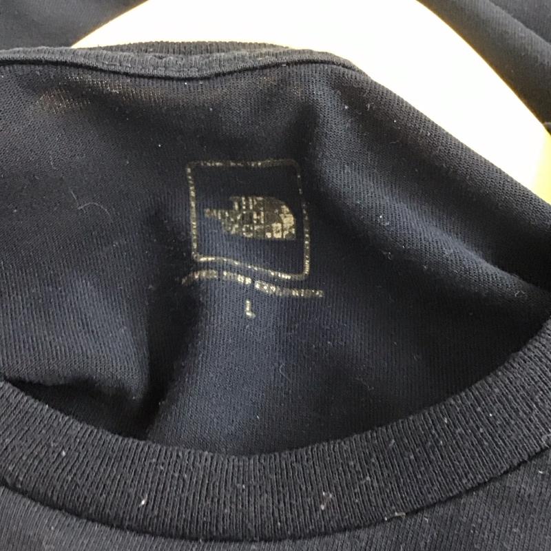 ザノースフェイス THE NORTH FACE Tシャツ 半袖 半袖カットソー プリントTシャツ クルーネックカットソー L ロゴ、文字 紺 / ネイビー / navy メンズ USED 古着 中古 10157789