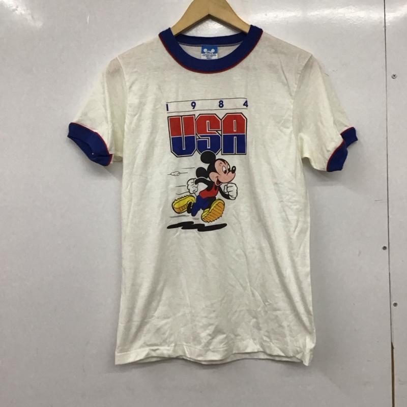 ディズニー Disney Tシャツ 半袖 半袖カットソー プリントTシャツ クルーネックカットソー S プリント 白 / ホワイト / white メンズ USED 古着 中古 10157793