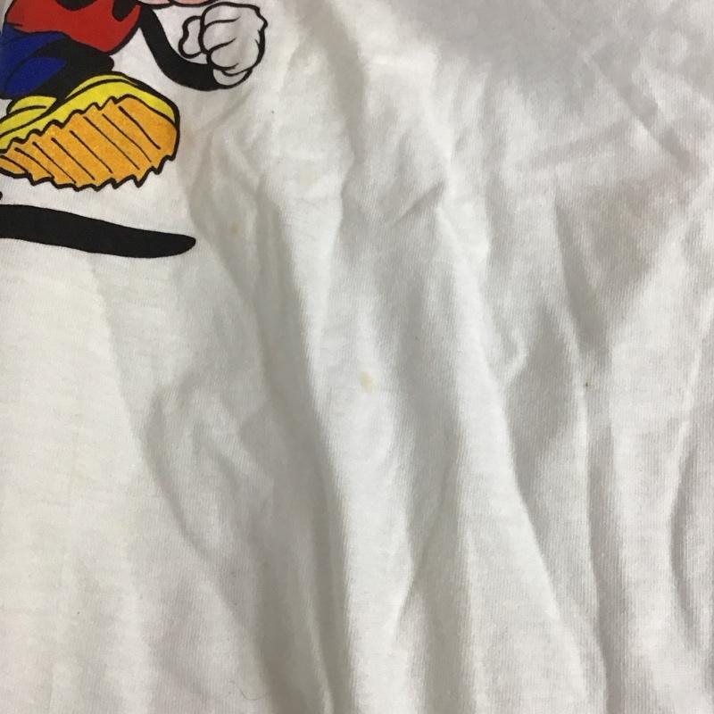 ディズニー Disney Tシャツ 半袖 半袖カットソー プリントTシャツ クルーネックカットソー S プリント 白 / ホワイト / white メンズ USED 古着 中古 10157793