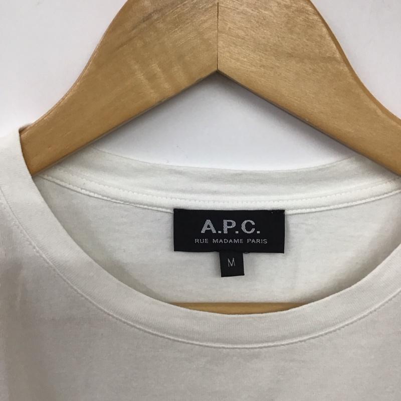 アーペーセー A.P.C. Tシャツ 半袖 半袖カットソー プリントTシャツ クルーネックカットソー M ロゴ、文字 白 / ホワイト / white メンズ USED 古着 中古 10157802