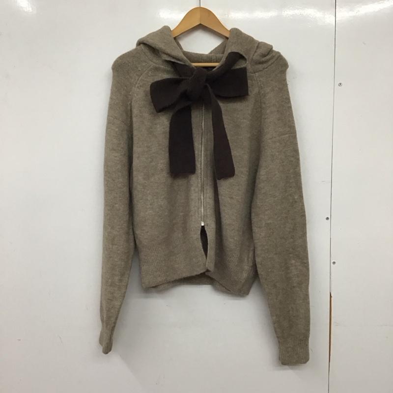 ザラ ZARA パーカー 長袖 ジップパーカー M 無地 茶 / ブラウン / brown レディース USED 古着 中古 10157806
