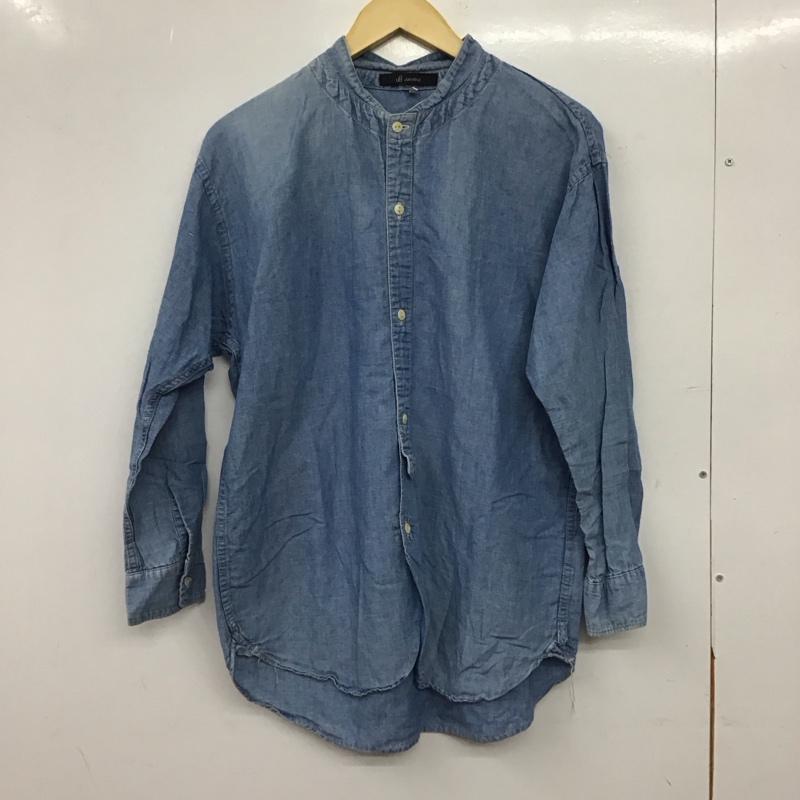 ジョンブル Johnbull シャツ、ブラウス 長袖 長袖デニムシャツ ノーカラーシャツ 長袖シャツ S 無地 インディゴ / インディゴ / Indigo メンズ USED 古着 中古 10157820