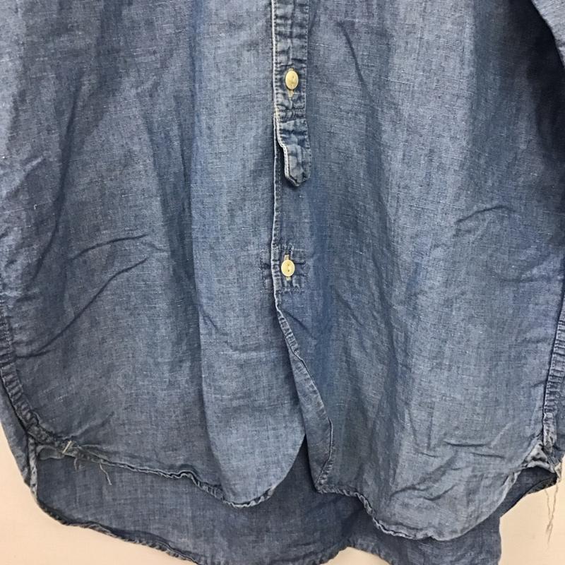 ジョンブル Johnbull シャツ、ブラウス 長袖 長袖デニムシャツ ノーカラーシャツ 長袖シャツ S 無地 インディゴ / インディゴ / Indigo メンズ USED 古着 中古 10157820