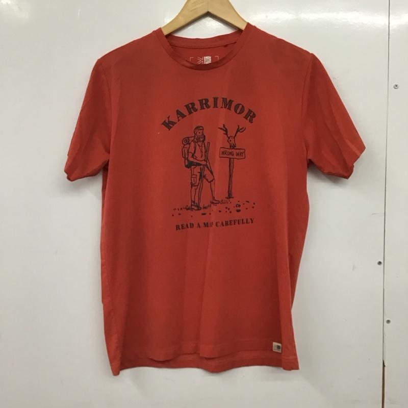カリマー Karrimor Tシャツ 半袖 半袖カットソー プリントTシャツ クルーネックカットソー M ロゴ、文字 赤 / レッド / red メンズ USED 古着 中古 10157821