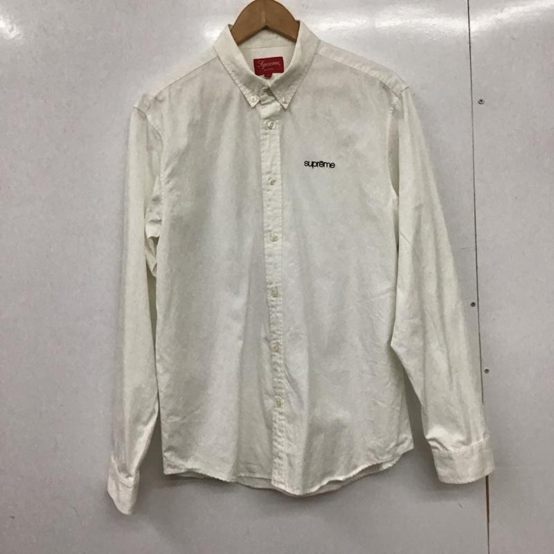 シュプリーム Supreme シャツ、ブラウス 長袖 長袖シャツ 無地シャツ カラーシャツ L ロゴ、文字 白 / ホワイト / white メンズ USED 古着 中古 10157823